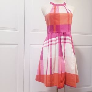NWT Plaid Country Club Fit Flare Dress 8 Halter Neck Girly Barbie Inspir…